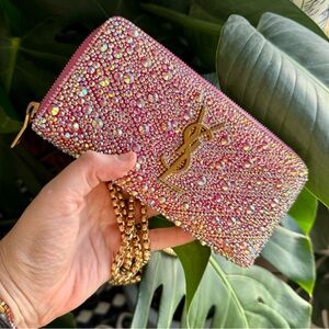 Authentic: Vintage, Yves Saint Laurent Zip Wallet converted to bag on chain